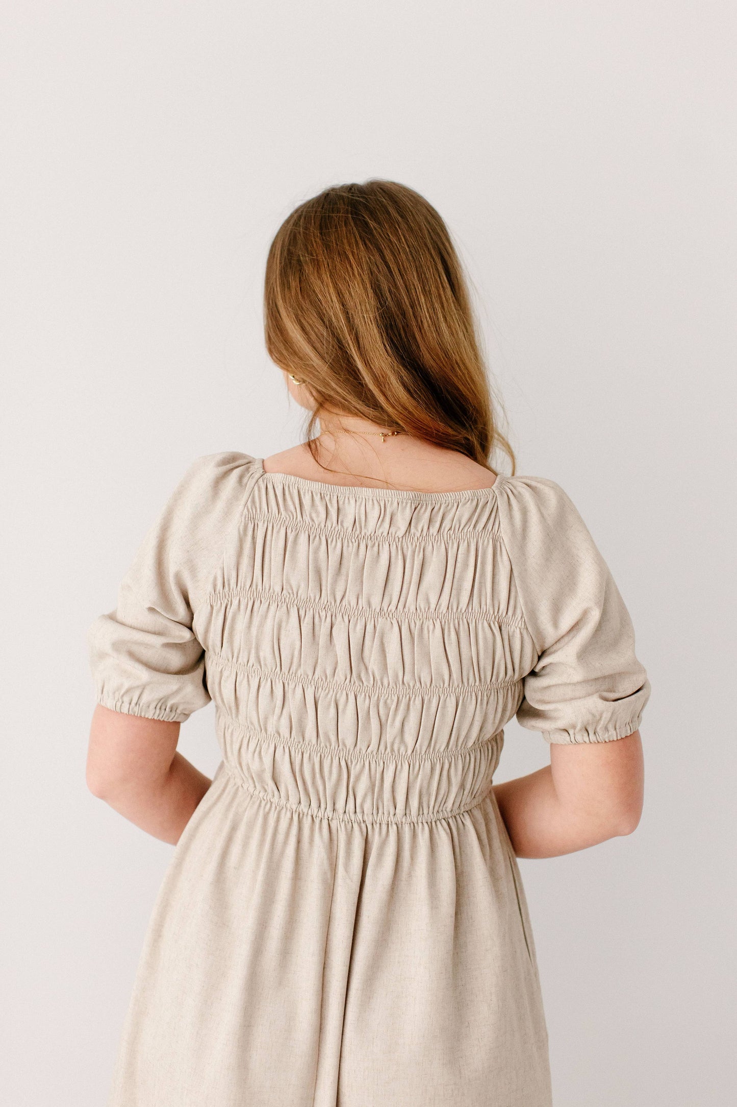Willow Square Neck Smocked Bodice Midi Dress FINAL SALE