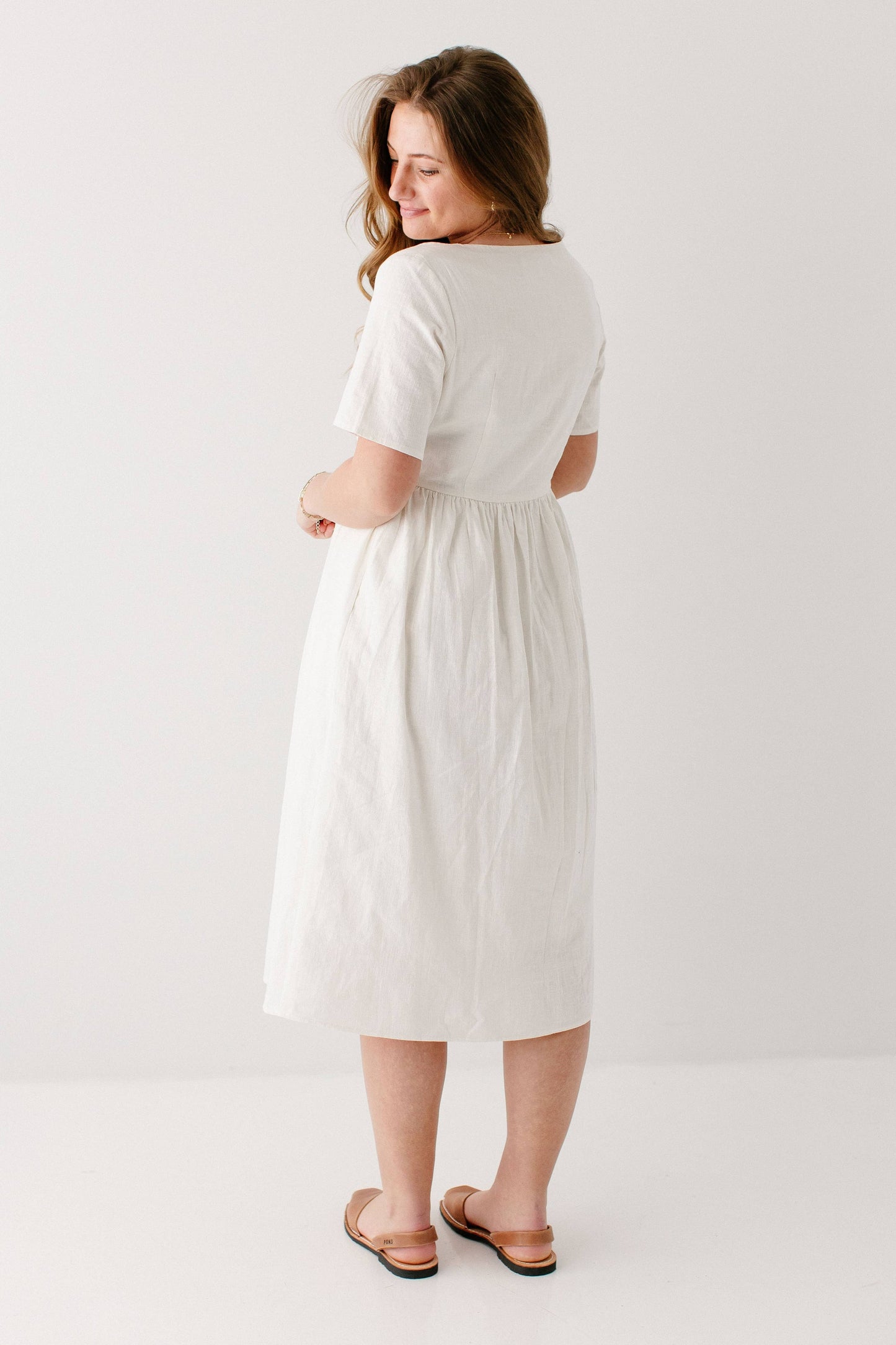 Adeline Button Down A-Line Midi Dress FINAL SALE