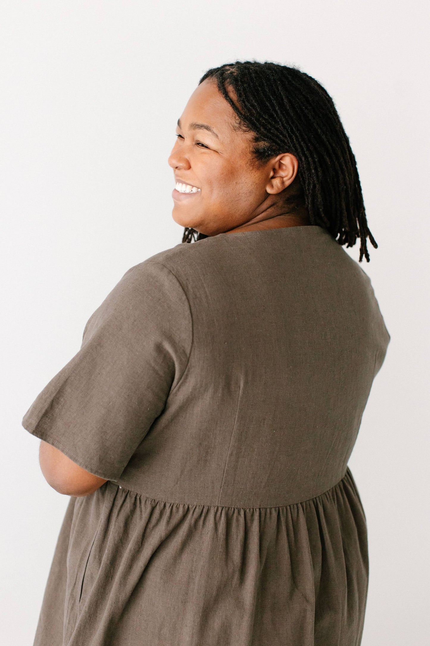 Adeline Button Down A-Line Midi Dress FINAL SALE
