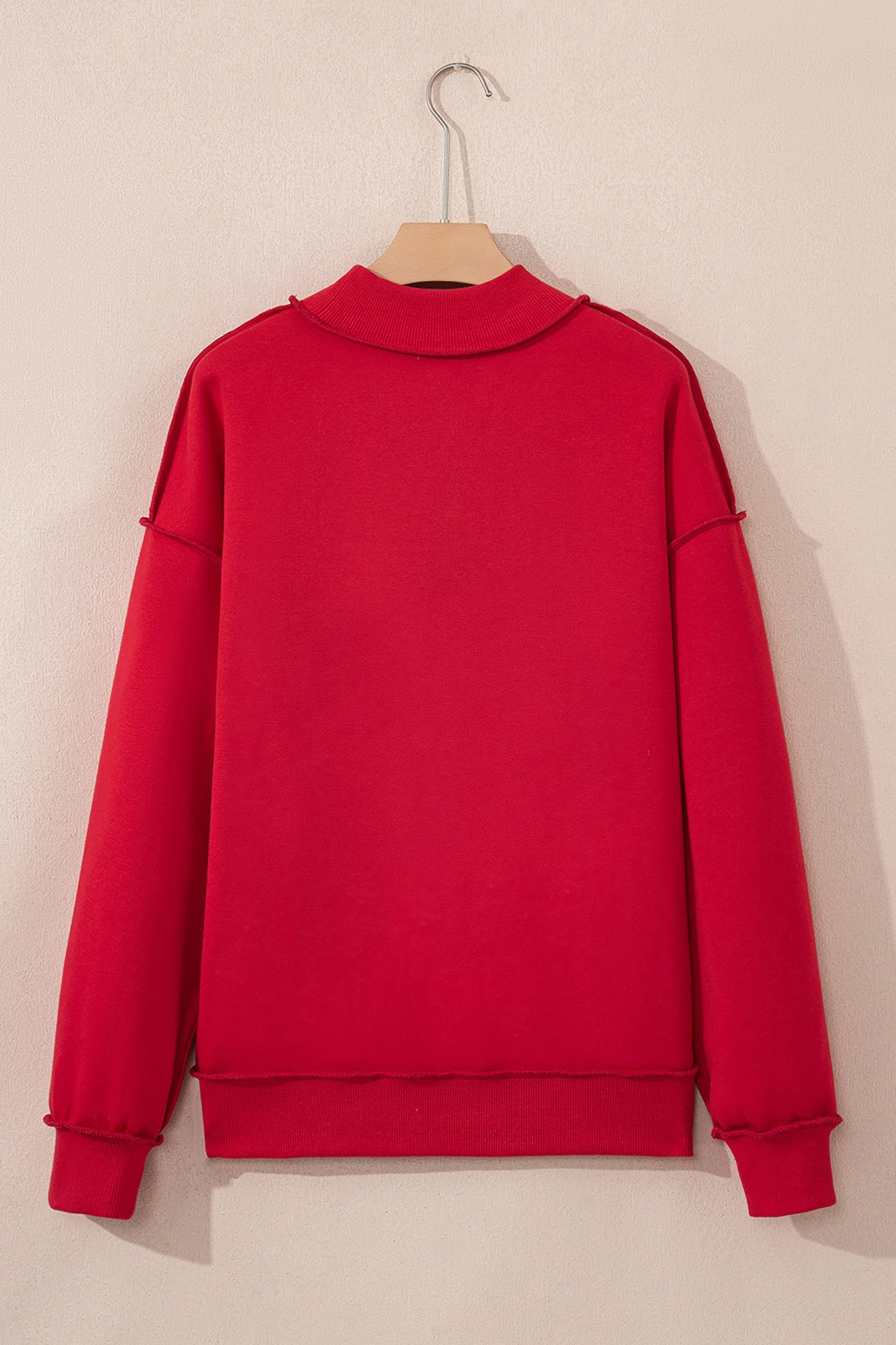 Racing Red American Flag/ USA Double Side Print Reversible Mock Neck Sweatshirt