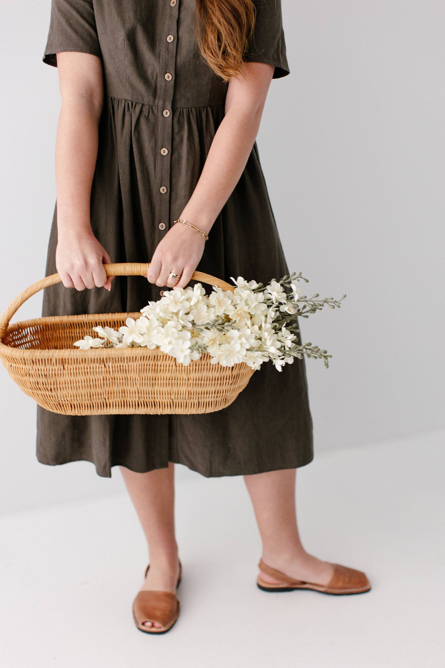 Adeline Button Down A-Line Midi Dress FINAL SALE