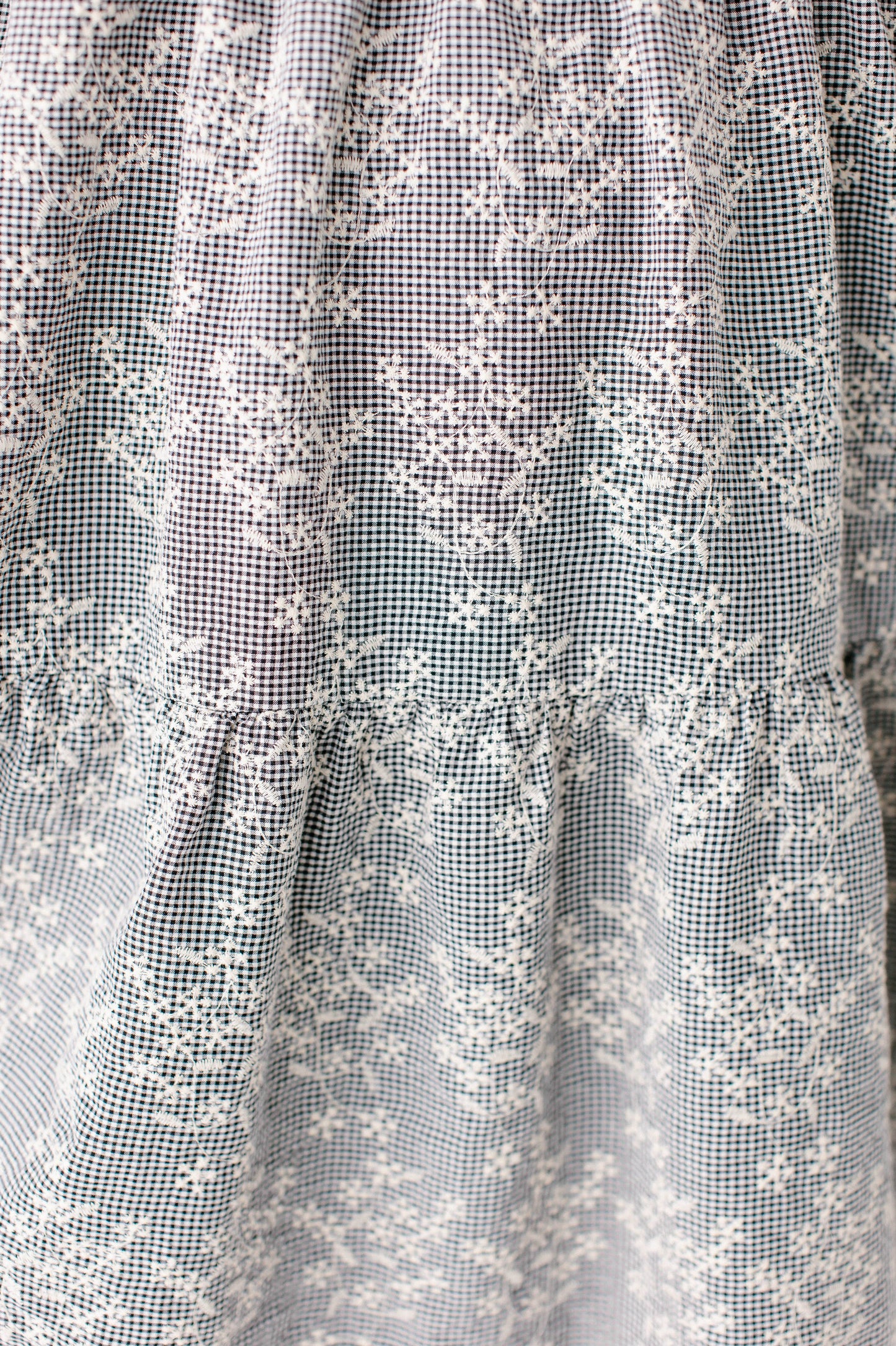 Georgia Embroidered Floral Gingham Midi Dress