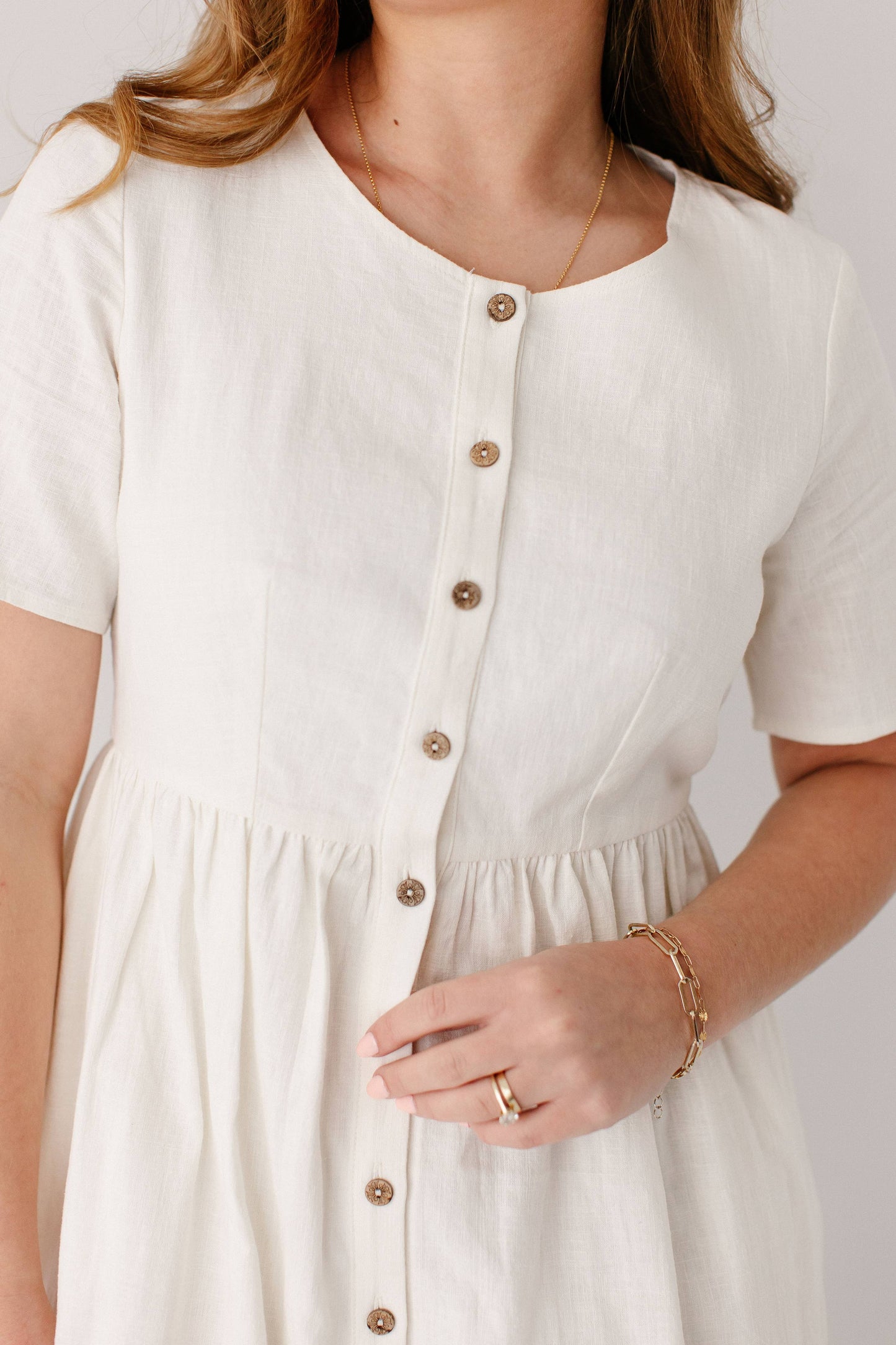 Adeline Button Down A-Line Midi Dress FINAL SALE