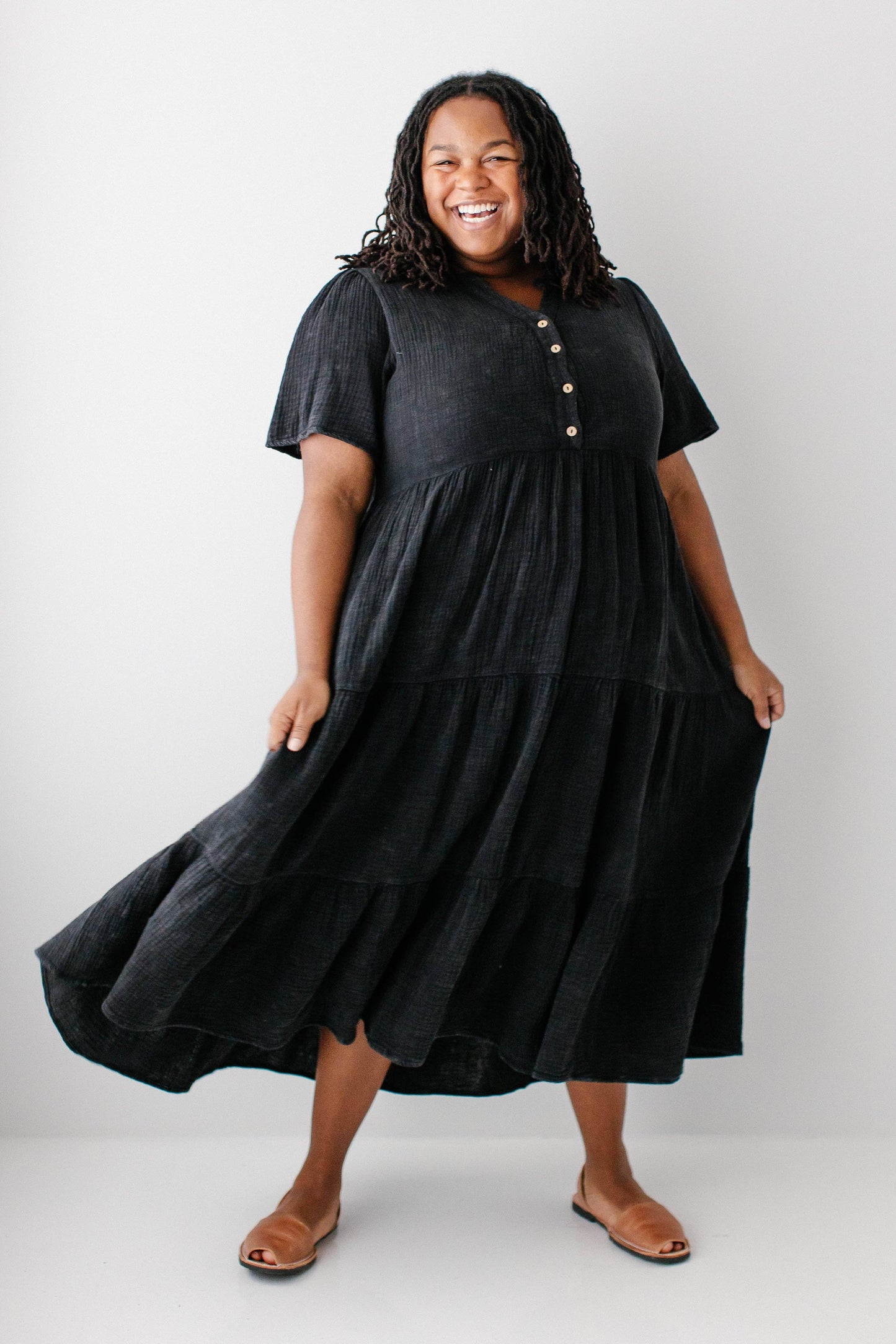 Bekah Cotton Gauze Tiered Maxi Dress