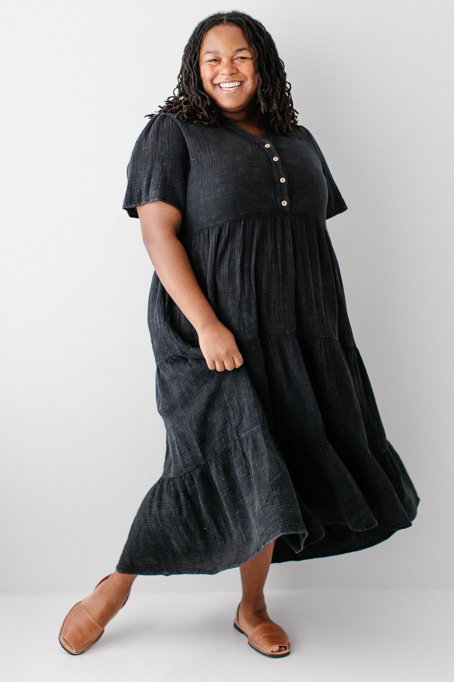 Bekah Cotton Gauze Tiered Maxi Dress