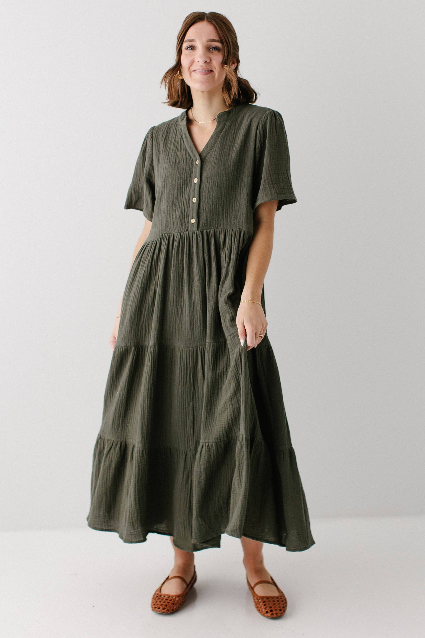 Bekah Cotton Gauze Tiered Maxi Dress