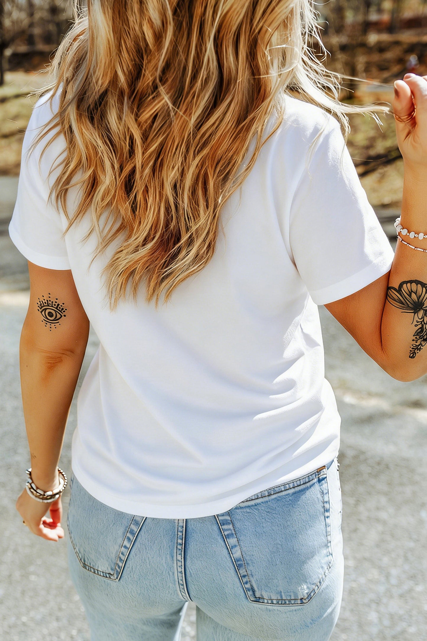 White American Flag Retro Inspired Graphic Tee