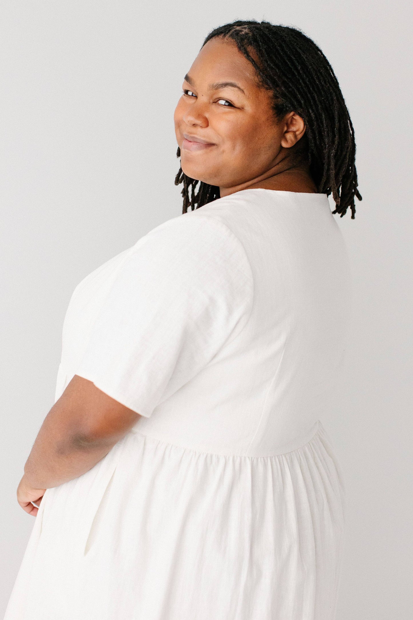 Adeline Button Down A-Line Midi Dress FINAL SALE