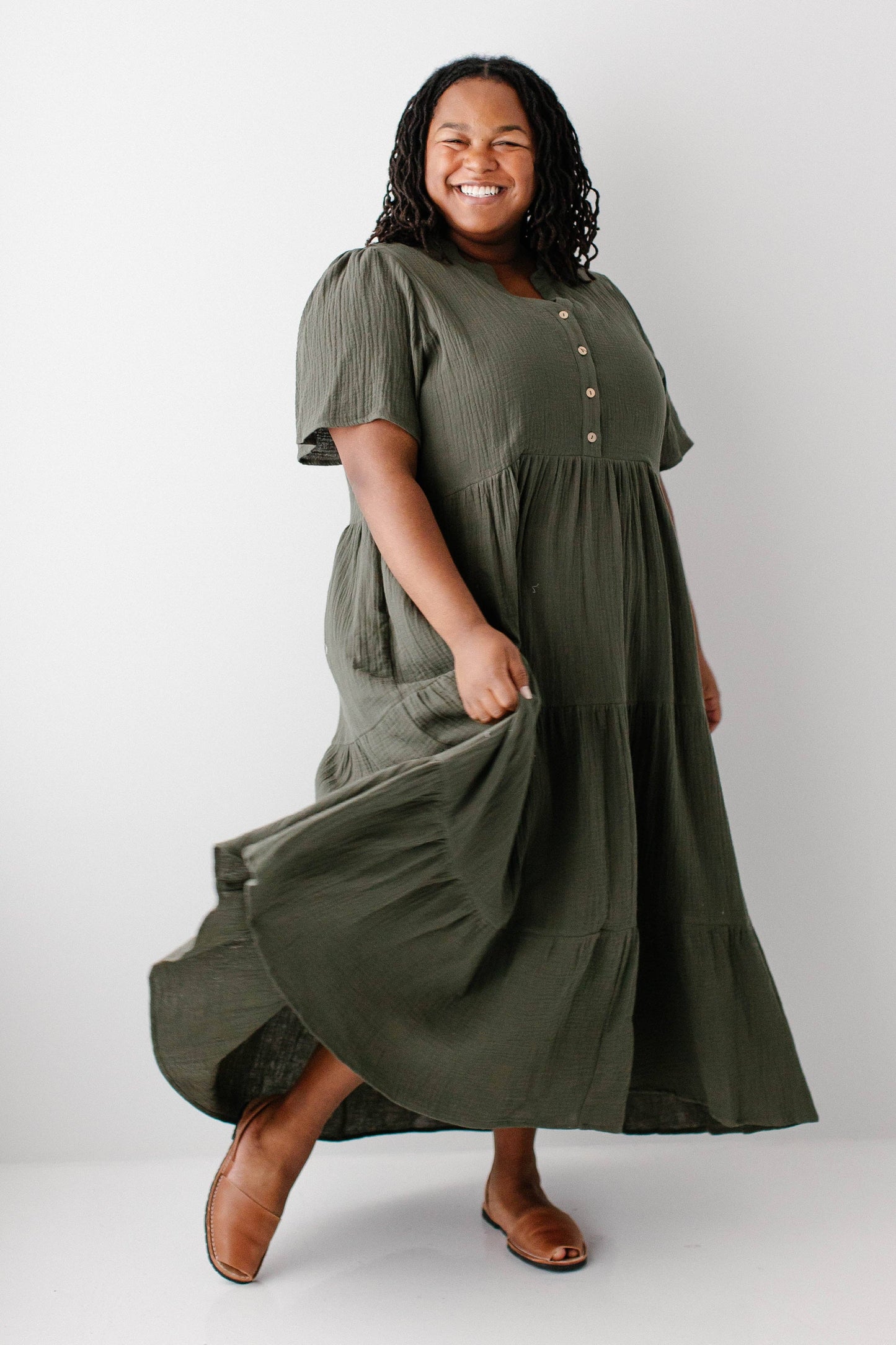 Bekah Cotton Gauze Tiered Maxi Dress
