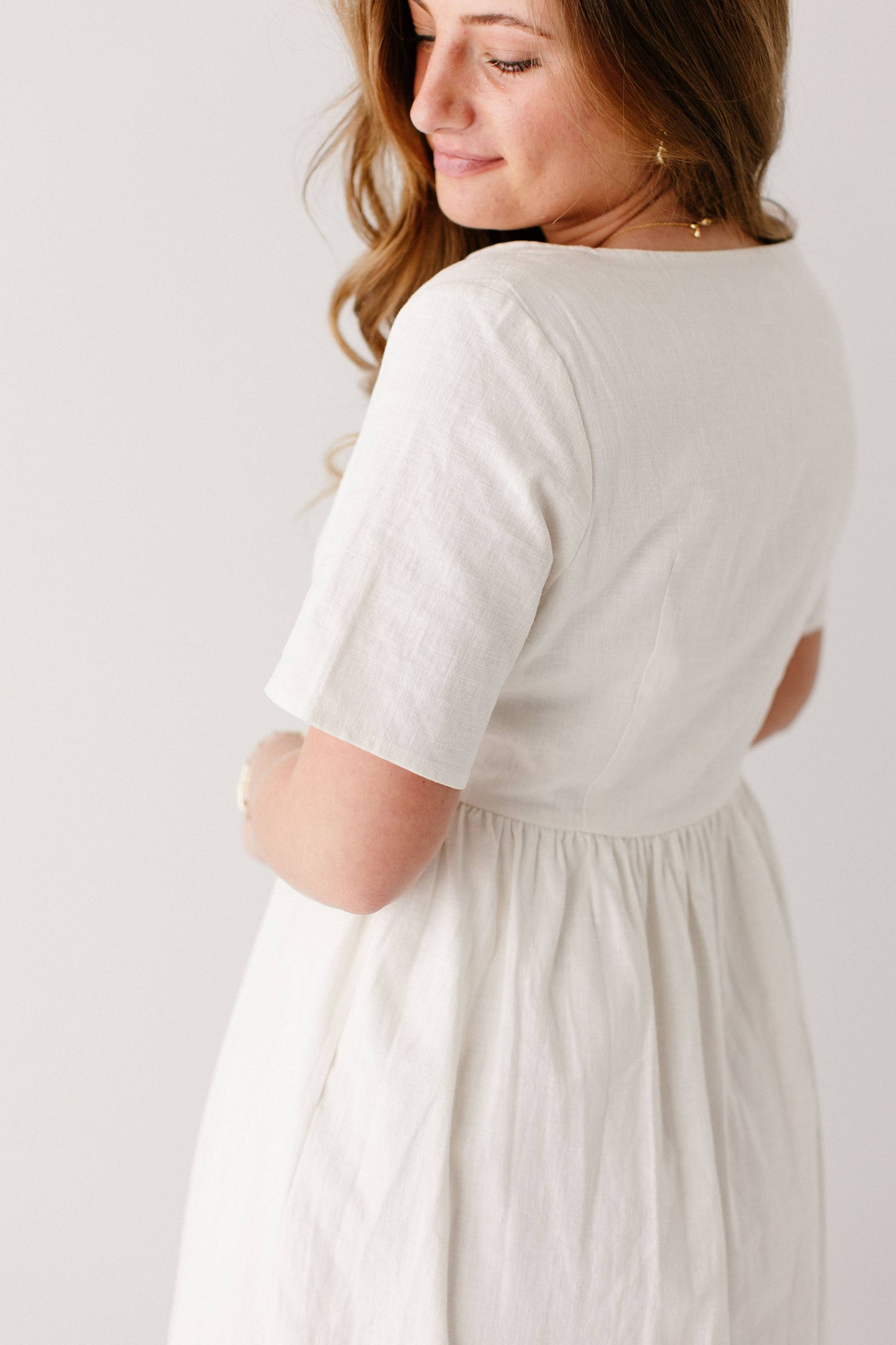 Adeline Button Down A-Line Midi Dress FINAL SALE