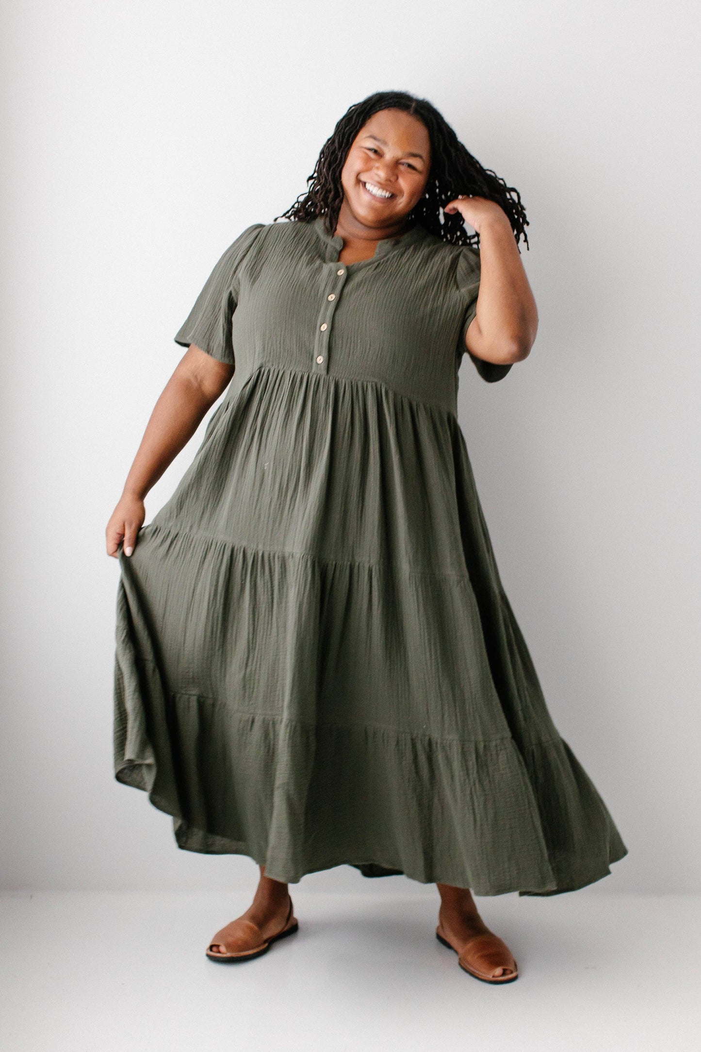 Bekah Cotton Gauze Tiered Maxi Dress