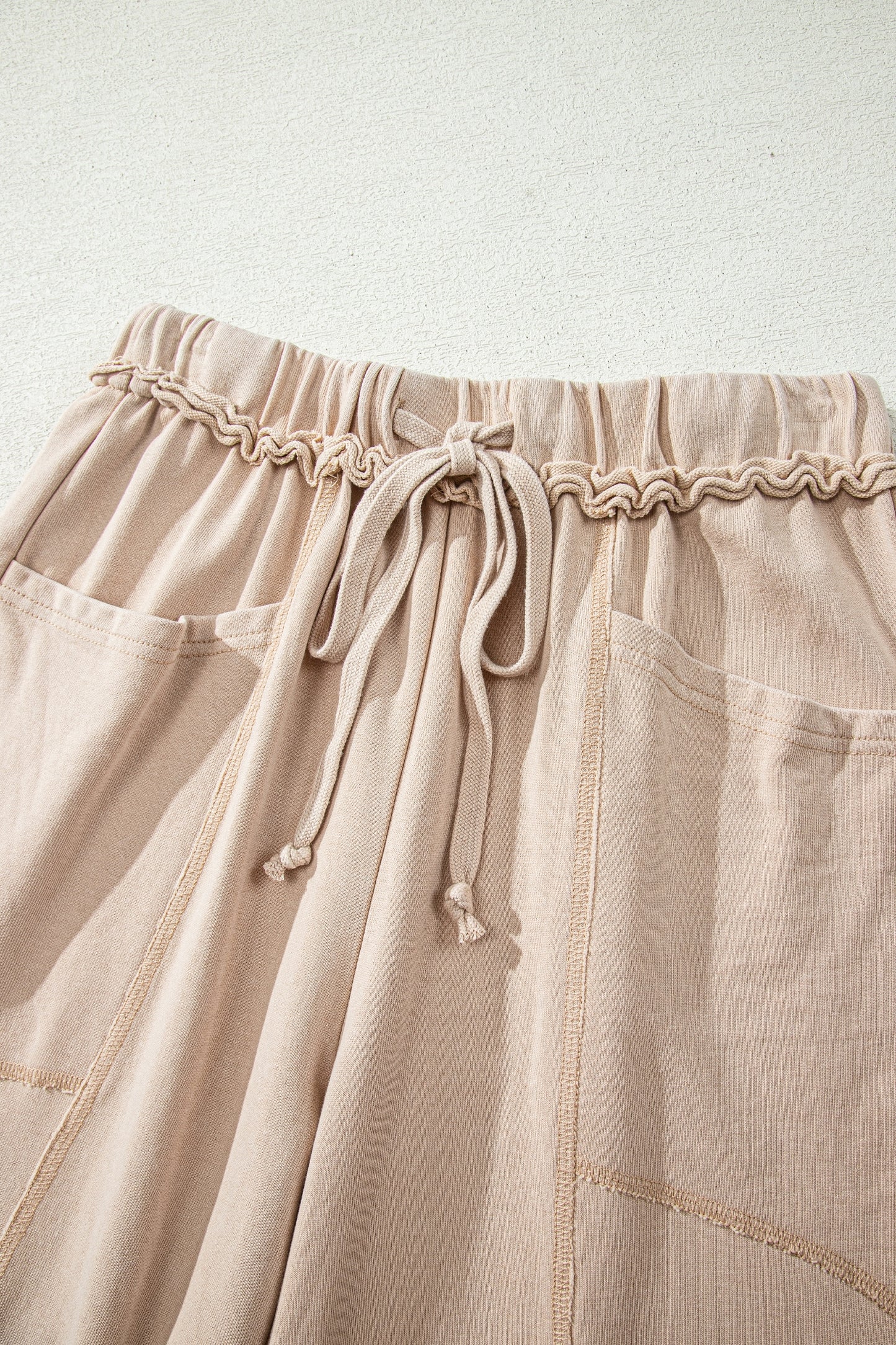 Ashleigh Blue Mineral Wash Drawstring Retro High Waist Wide Leg Western Pants
