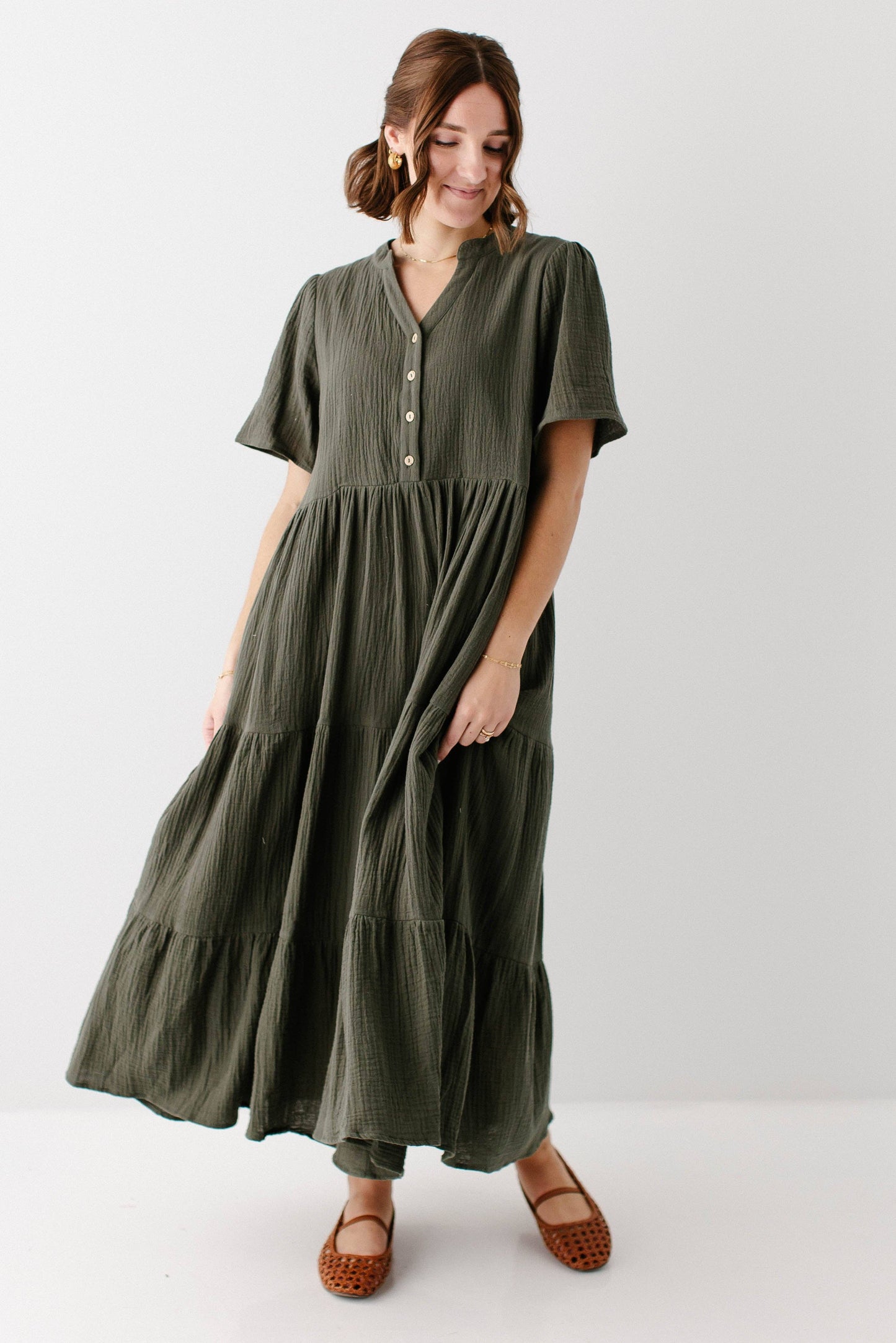 Bekah Cotton Gauze Tiered Maxi Dress